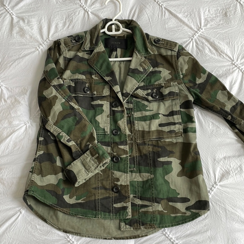 Camouflage j crew jacket
